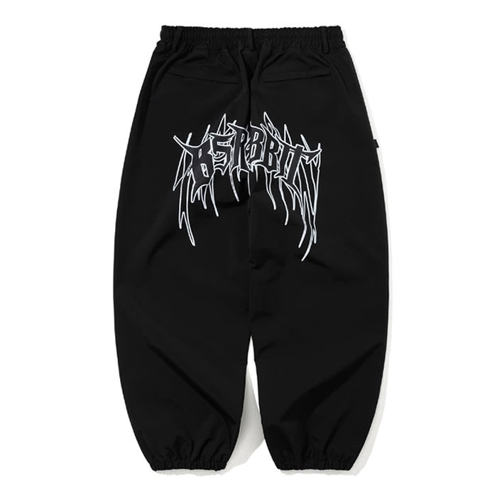 スノーボード ウェア ビーエスラビット BSRABBIT DEATH LOGO 3L SUPER WIDE JOGGER PANTS BLACK 25-26 送料無料 日本正規品 予約商品 店頭受け取り可能