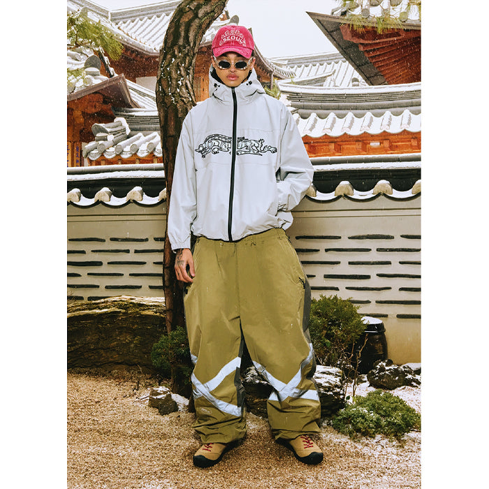 スノーボード ウェア ビーエスラビット BSRABBIT ORIGINAL POT-X REFLECTIVE WIDE JOGGER PANTS KHAKI 25-26 送料無料 日本正規品 予約商品 店頭受け取り可能