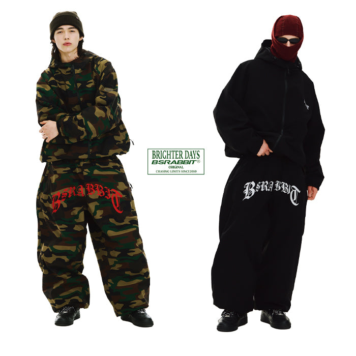 スノーボード ウェア ビーエスラビット BSRABBIT ALWAYS ON SUPER WIDE JOGGER PANTS BLACK 25-26 送料無料 日本正規品 予約商品 店頭受け取り可能