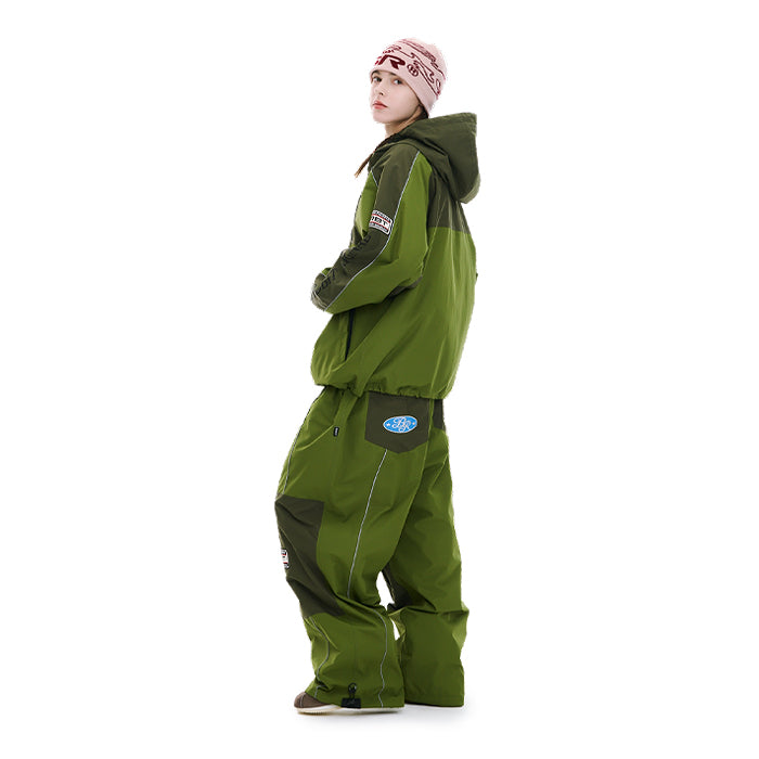 スノーボード ウェア ビーエスラビット BSRABBIT PATCHED UTILITY SUPER WIDE VENTILATION PANTS GREEN 25-26 送料無料 日本正規品 予約商品 店頭受け取り可能
