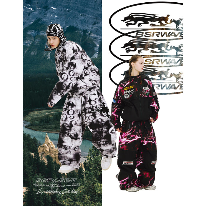 スノーボード ウェア ビーエスラビット BSRABBIT PATCHED UTILITY HOODED JACKET JACKET BLACK / THUNDER PINK 25-26 送料無料 日本正規品 予約商品 店頭受け取り可能