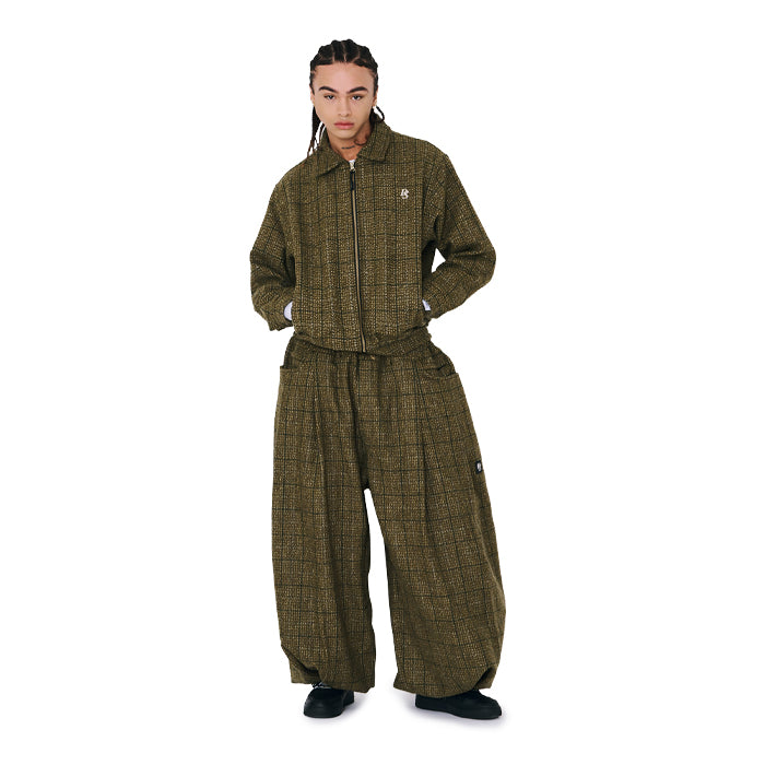 スノーボード ウェア ビーエスラビット BSRABBIT DSXBS CLASSIC WOOL NEW SUPER WIDE VENTILATION JOGGER PANTS KHAKI CHECK 25-26 送料無料 日本正規品 予約商品 店頭受け取り可能