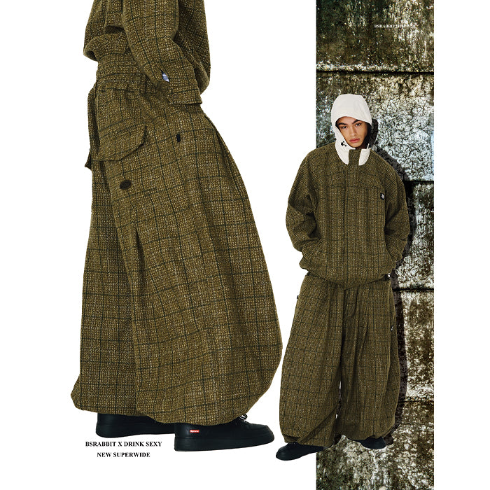 スノーボード ウェア ビーエスラビット BSRABBIT DSXBS CLASSIC WOOL HOODED JACKET KHAKI CHECK 25-26 送料無料 日本正規品 予約商品 店頭受け取り可能