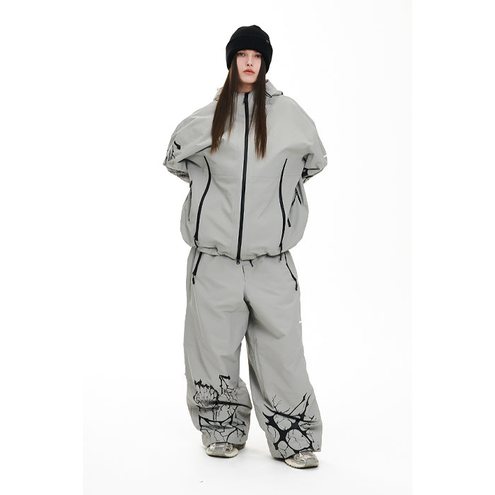 スノーボード ウェア ビーエスラビット BSRABBIT SPECIAL SEAM SEALING WIDE VENTILATION PANTS INK SPLATTER GRAY 25-26 送料無料 日本正規品 予約商品 店頭受け取り可能