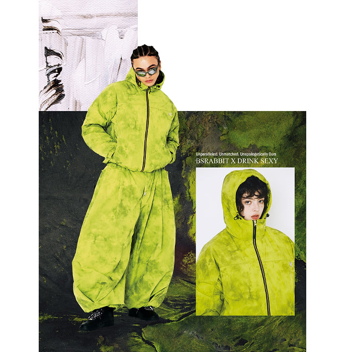 スノーボード ウェア ビーエスラビット BSRABBIT DSXBS LIGHT HOODED DOWN PADDING JUMPER RIP STOP LIME 25-26 送料無料 日本正規品 予約商品 店頭受け取り可能