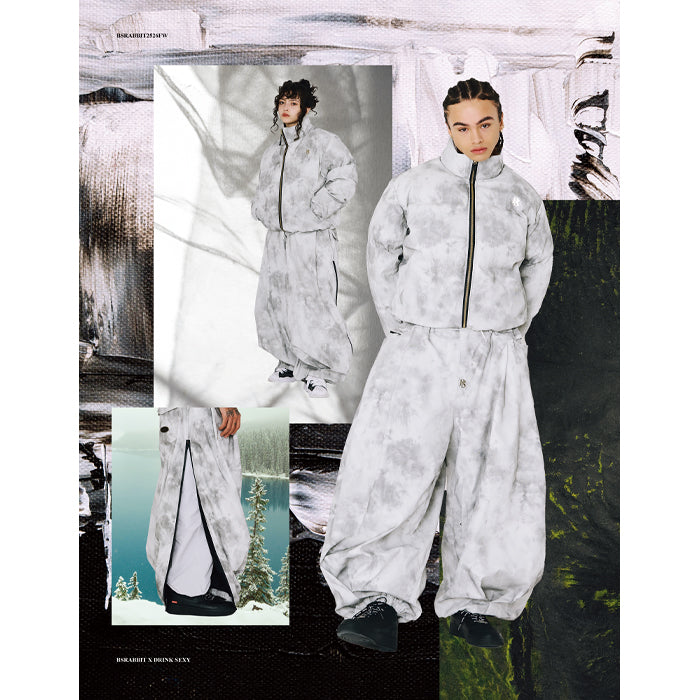 スノーボード ウェア ビーエスラビット BSRABBIT DSXBS SIDE ZIP 3L NEW SUPER WIDE VENTILATION JOGGER PANTS RIP STOP WHITE GRAY 25-26 送料無料 日本正規品 予約商品 店頭受け取り可能