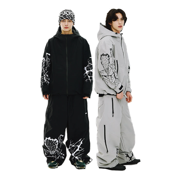 スノーボード ウェア ビーエスラビット BSRABBIT SPECIAL SEAM SEALING WIDE VENTILATION PANTS INK SPLATTER BLACK 25-26 送料無料 日本正規品 予約商品 店頭受け取り可能