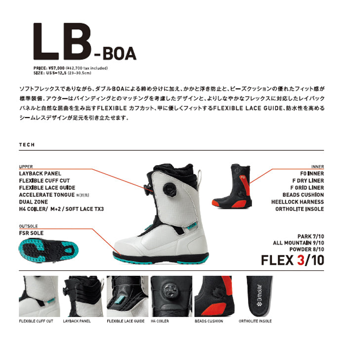 25-26 FLUX LB-BOA OFFWHITE スノーボード 日本正規品 早期予約