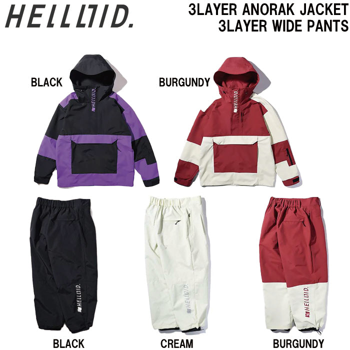 スノーボード ウェア ヘルロイド HELLOID 3LAYER ANORAK JACKET BURGUNDY 25-26 送料無料 日本正規品