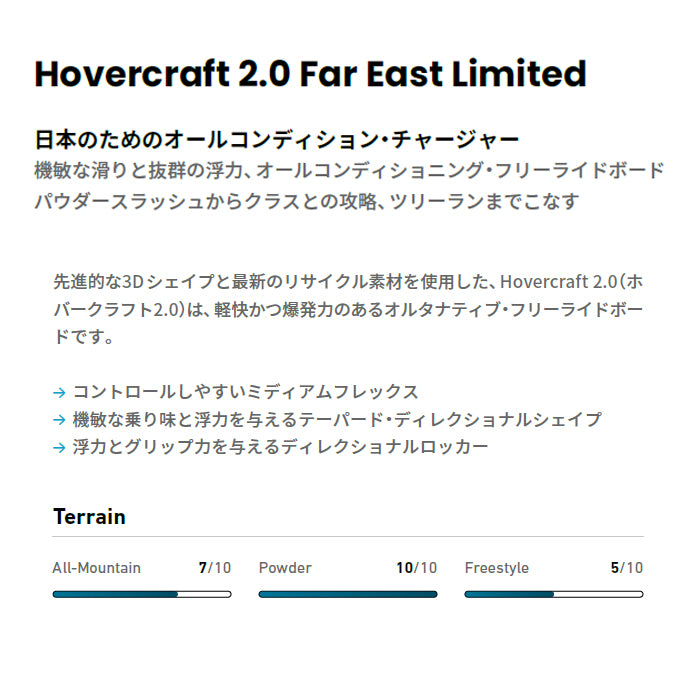 JONES ジョーンズ Hovercraft 2.0 Far East Ltd 25-26 スノーボード ボード