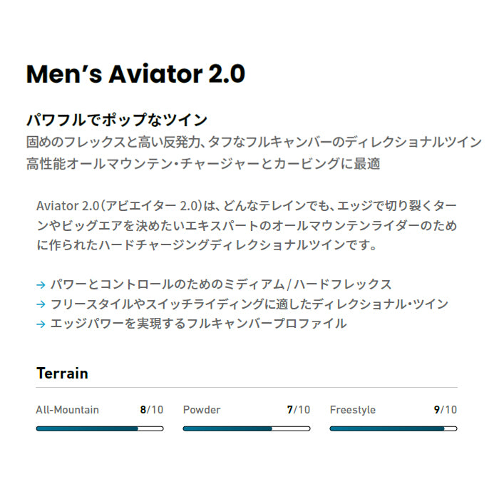 JONES ジョーンズ M's Aviator 2.0 25-26 スノーボード ボード