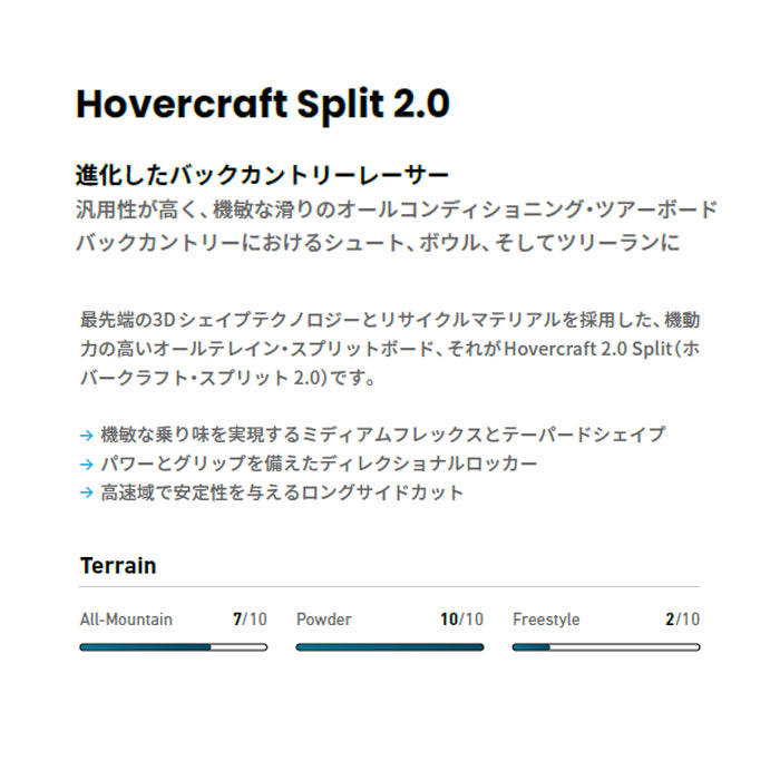 JONES ジョーンズ M's Hovercraft 2.0 Splitboard 25-26 スノーボード ボード