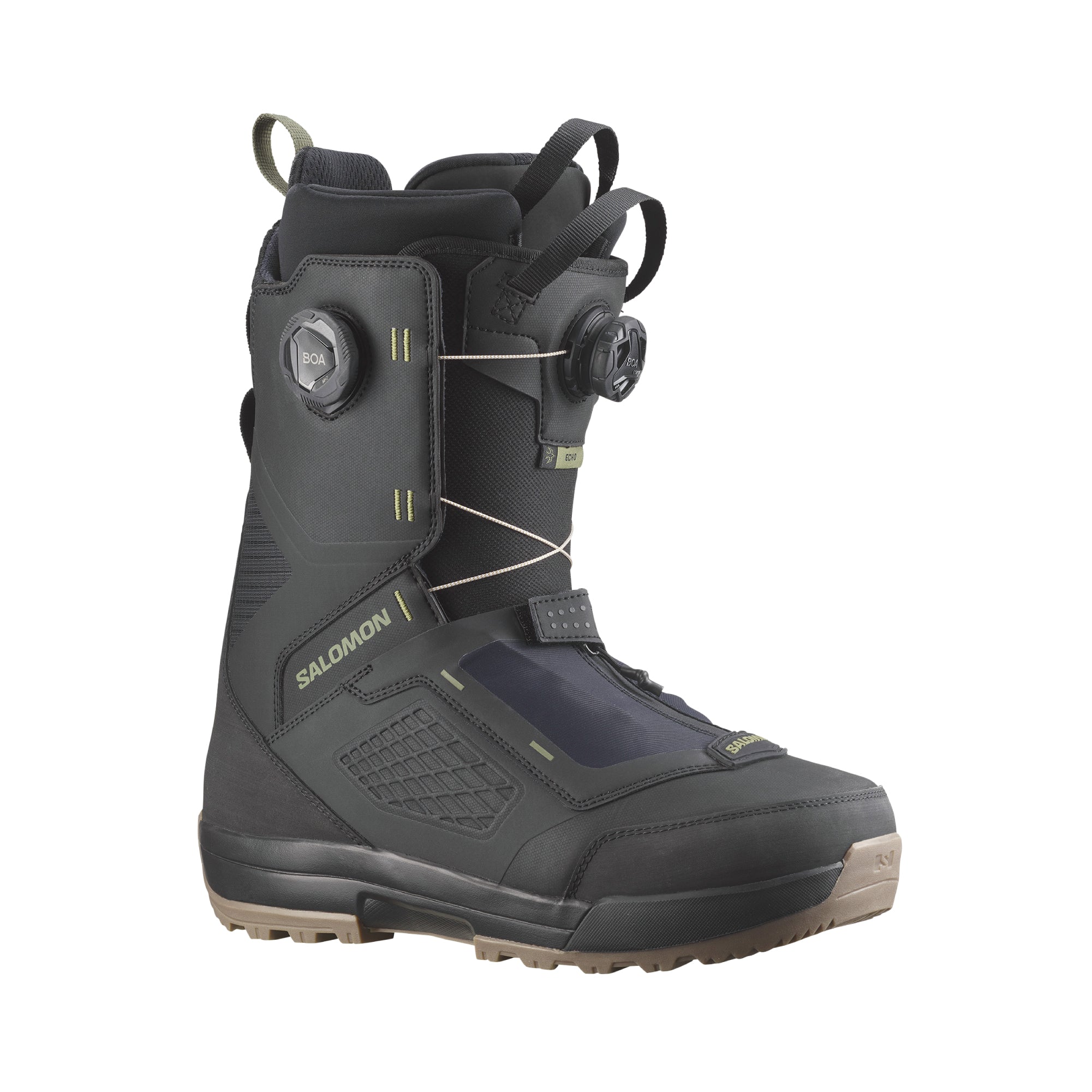 25-26 SALOMON ECHO DUAL BOA WIDE BLACK / BLACK / DEEP LICHEN GREEN スノーボード 日本正規品 早期予約