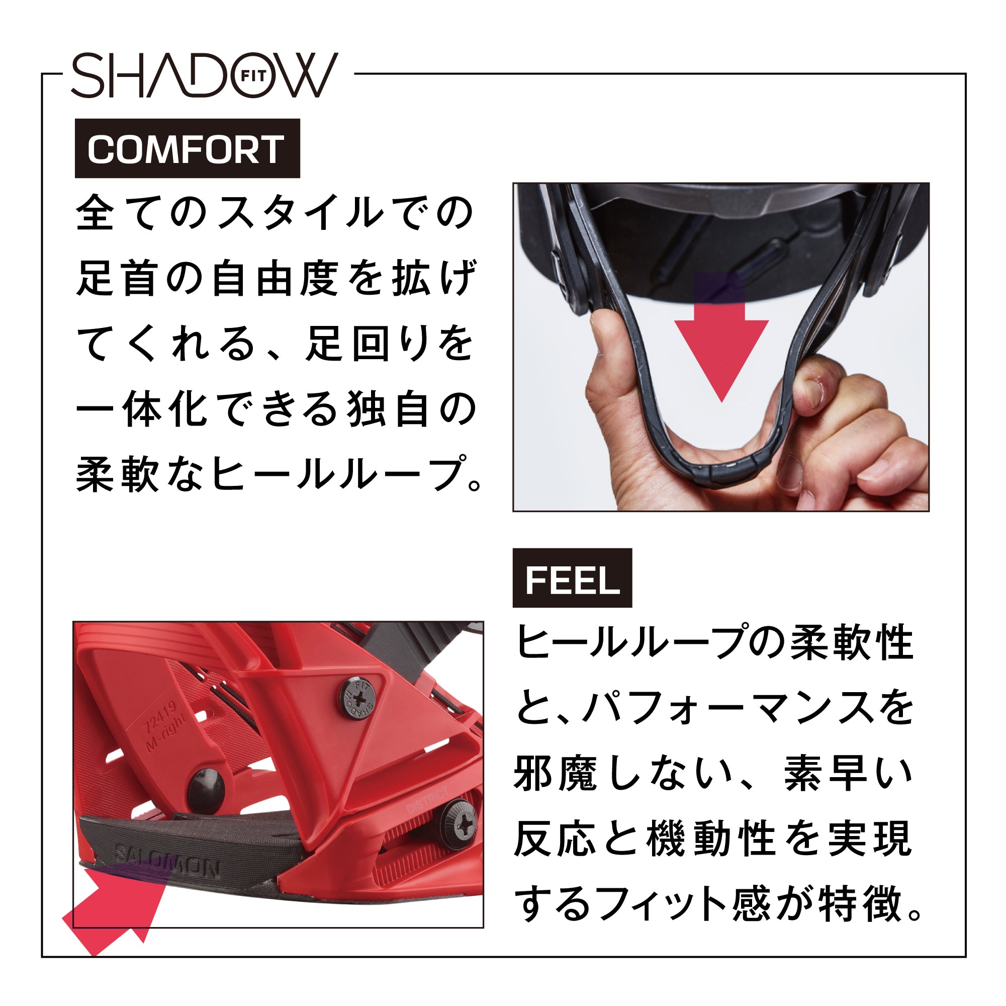 スノーボード ビンディング SALOMON DISTRICT FIERY RED 25-26 日本正規品