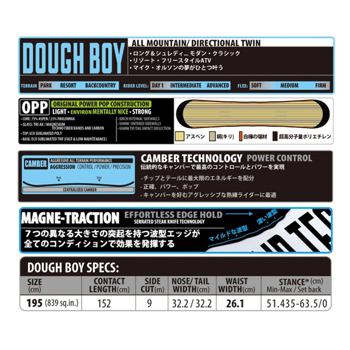 スノーボード ボード リブテック LIBTECH DOUGH BOY 25-26 送料無料 日本正規品 予約商品 店頭受け取り可能
