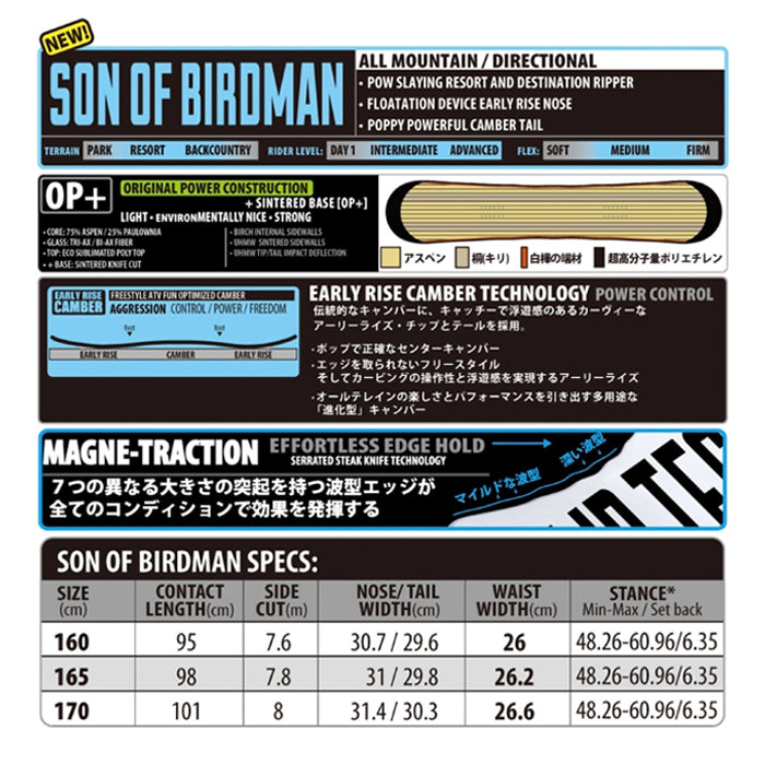 スノーボード ボード リブテック LIBTECH SON OF BIRDMAN 25-26 送料無料 日本正規品 予約商品 店頭受け取り可能
