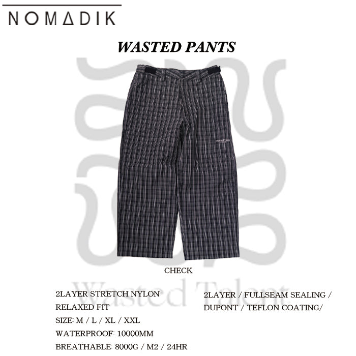 スノーボード ウェア ノマディック NOMADIK WASTED PNT CHECK 送料無料 日本正規品 予約商品 店頭受け取り可能
