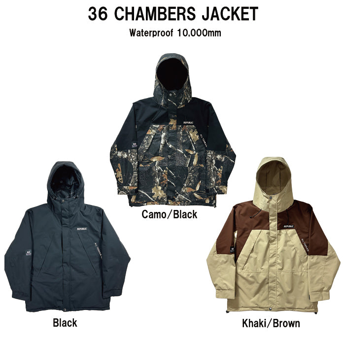 スノーボード ウェア リパブリック REPUBLIC 36 CHAMBERS JACKET Black 送料無料 日本正規品 予約商品 店頭受け取り可能