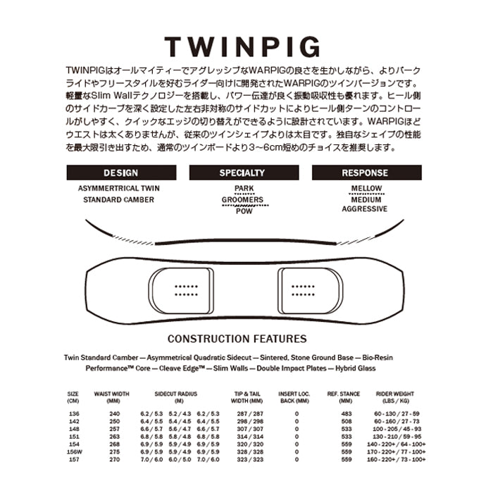 RIDE ライド ライド RIDE TWINPIG 25-26 スノーボード ボード