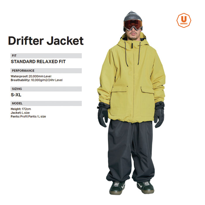 スノーボード ウェア ローム ROME DRIFTER Jacket MUSTARD 25-26 送料無料 日本正規品 予約商品 店頭受け取り可能