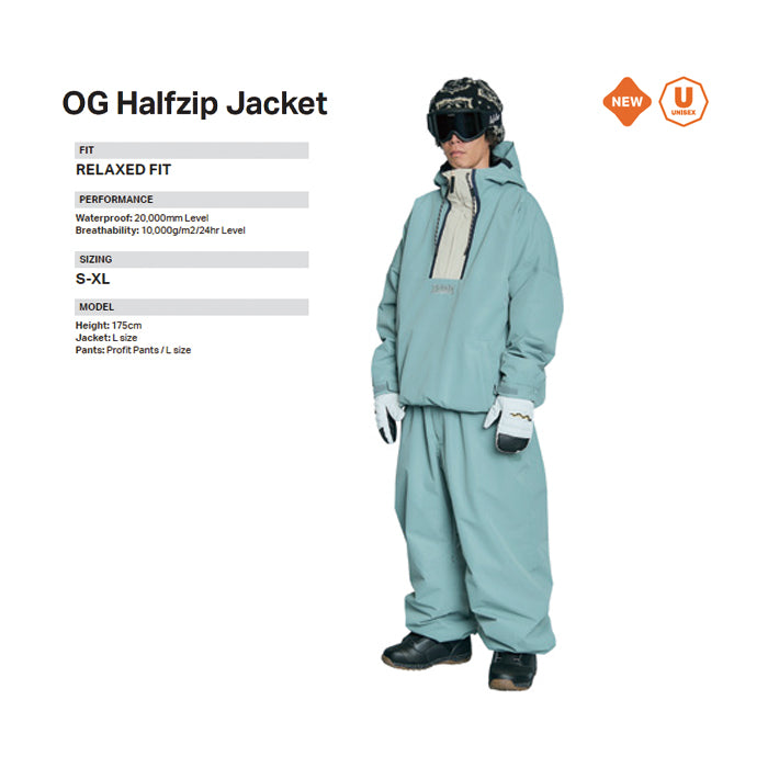 スノーボード ウェア ローム ROME OG HARFZIP Jacket DUSTY GREEN 25-26 送料無料 日本正規品