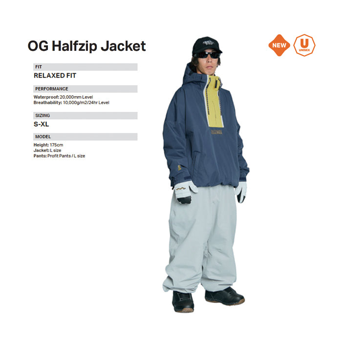 スノーボード ウェア ローム ROME OG HARFZIP Jacket NAVY 25-26 送料無料 日本正規品