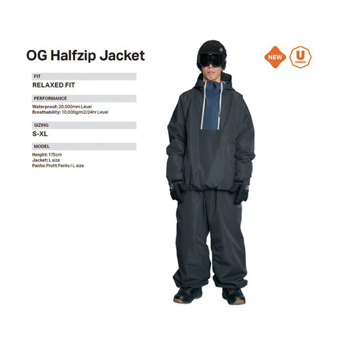 スノーボード ウェア ローム ROME OG HARFZIP Jacket BLACK 25-26 送料無料 日本正規品 予約商品 店頭受け取り可能