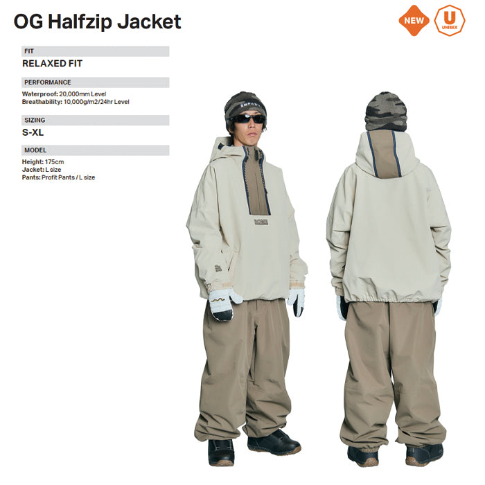 スノーボード ウェア ローム ROME OG HARFZIP Jacket CREAM 25-26 送料無料 日本正規品 予約商品 店頭受け取り可能