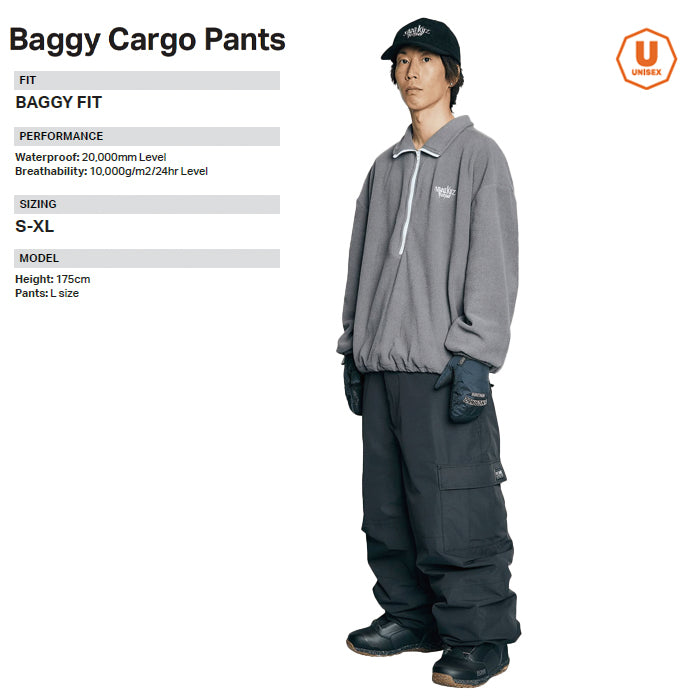 スノーボード ウェア ローム ROME BAGGY CARGO Pants BLACK 25-26 送料無料 日本正規品