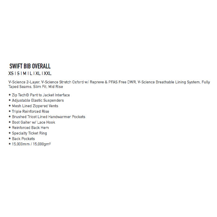 25-26 VOLCOM SWIFT BIB OVERALL BLK-BLACK 25-26