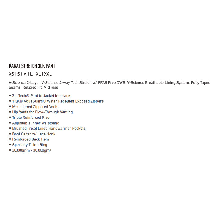 25-26 VOLCOM KARAT STRETCH 30K PANT BRZ-BRONZE 25-26