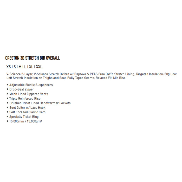 25-26 VOLCOM CRESTON 3D STRETCH BIB OVERALL BLK-BLACK 25-26