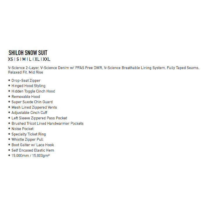 25-26 VOLCOM SHILOH SNOW SUIT DEN-DENIM 25-26