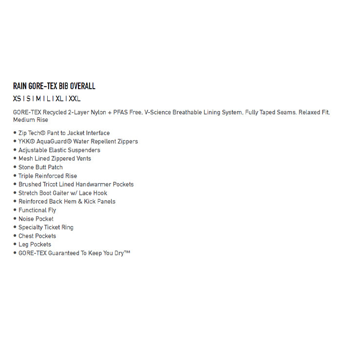 25-26 VOLCOM RAIN GORE-TEX BIB OVERALL BLK-BLACK 25-26