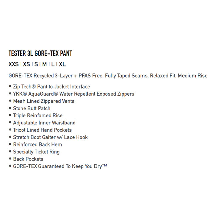 25-26 VOLCOM TESTER 3L GORE-TEX PANT BRZ-BRONZE 25-26