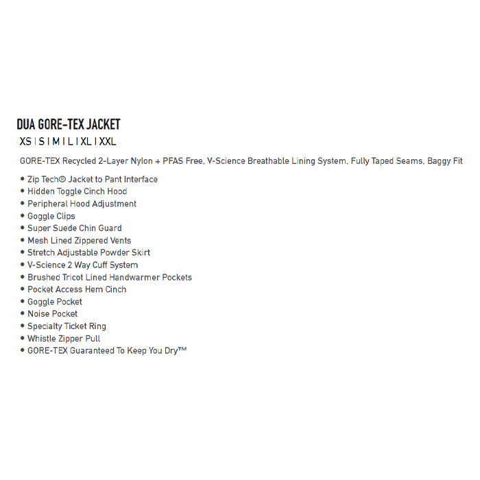 25-26 VOLCOM DUA GORE-TEX JACKET TBR-TERRA BROWN 25-26