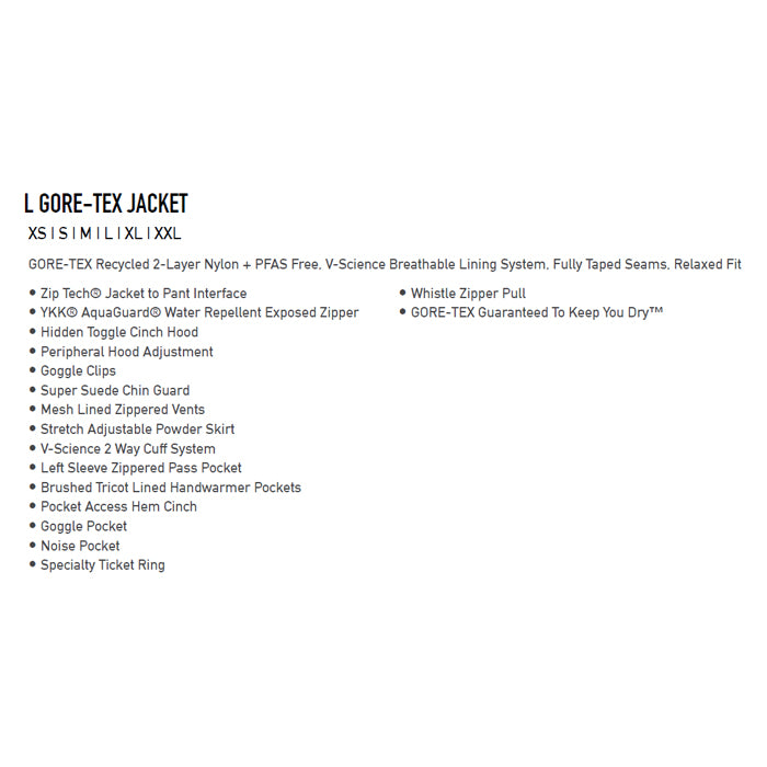 25-26 VOLCOM L GORE-TEX JACKET BLK-BLACK 25-26