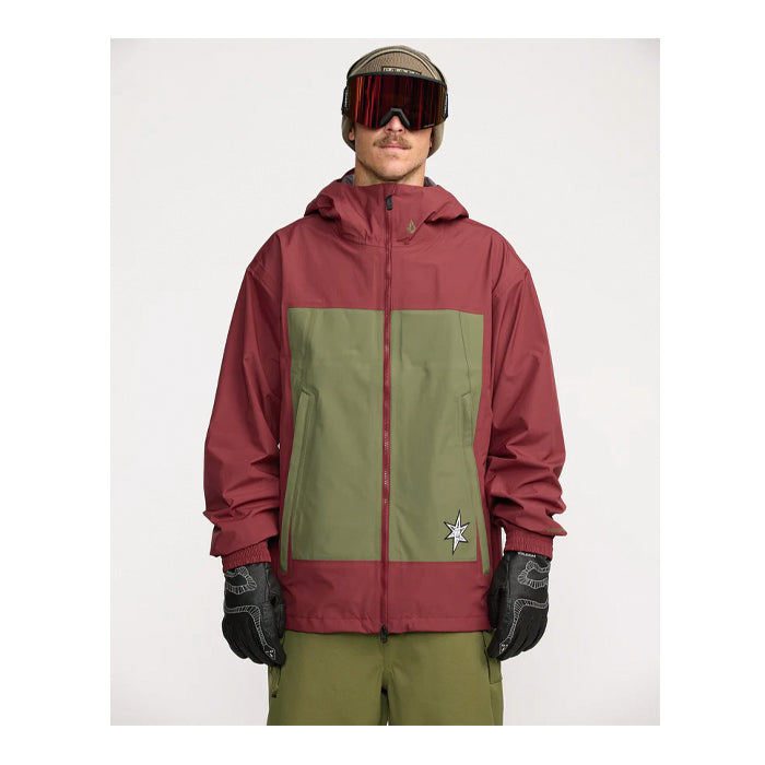 25-26 VOLCOM ARTHUR 3L JACKET BTR-BURNT RED 25-26