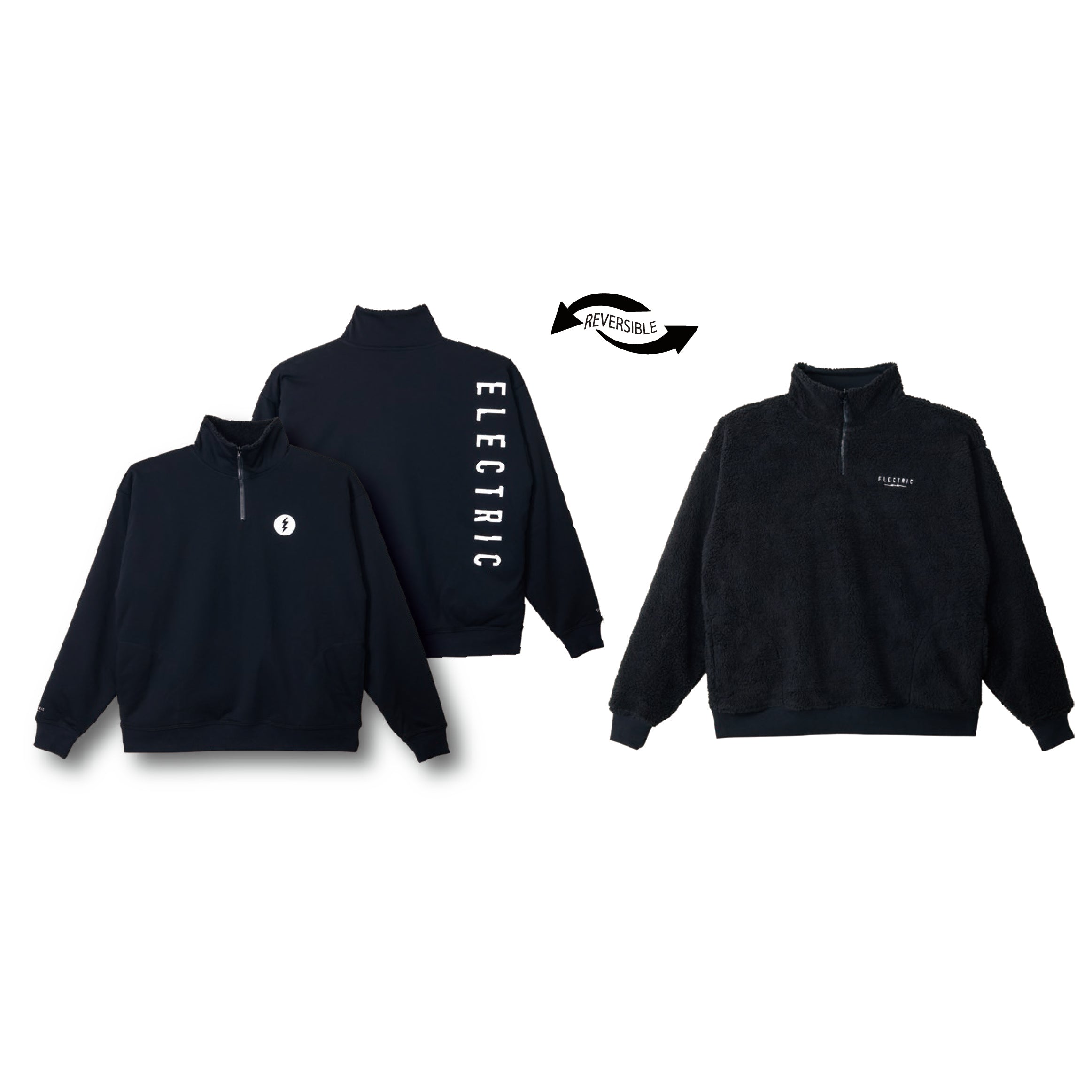 スノーボード アパレル エレクトリック ELECTRIC ICON LOGO RIVERSIBLE HALF ZIP BLACK 25-26 送料無料 日本正規品 予約商品 店頭受け取り可能