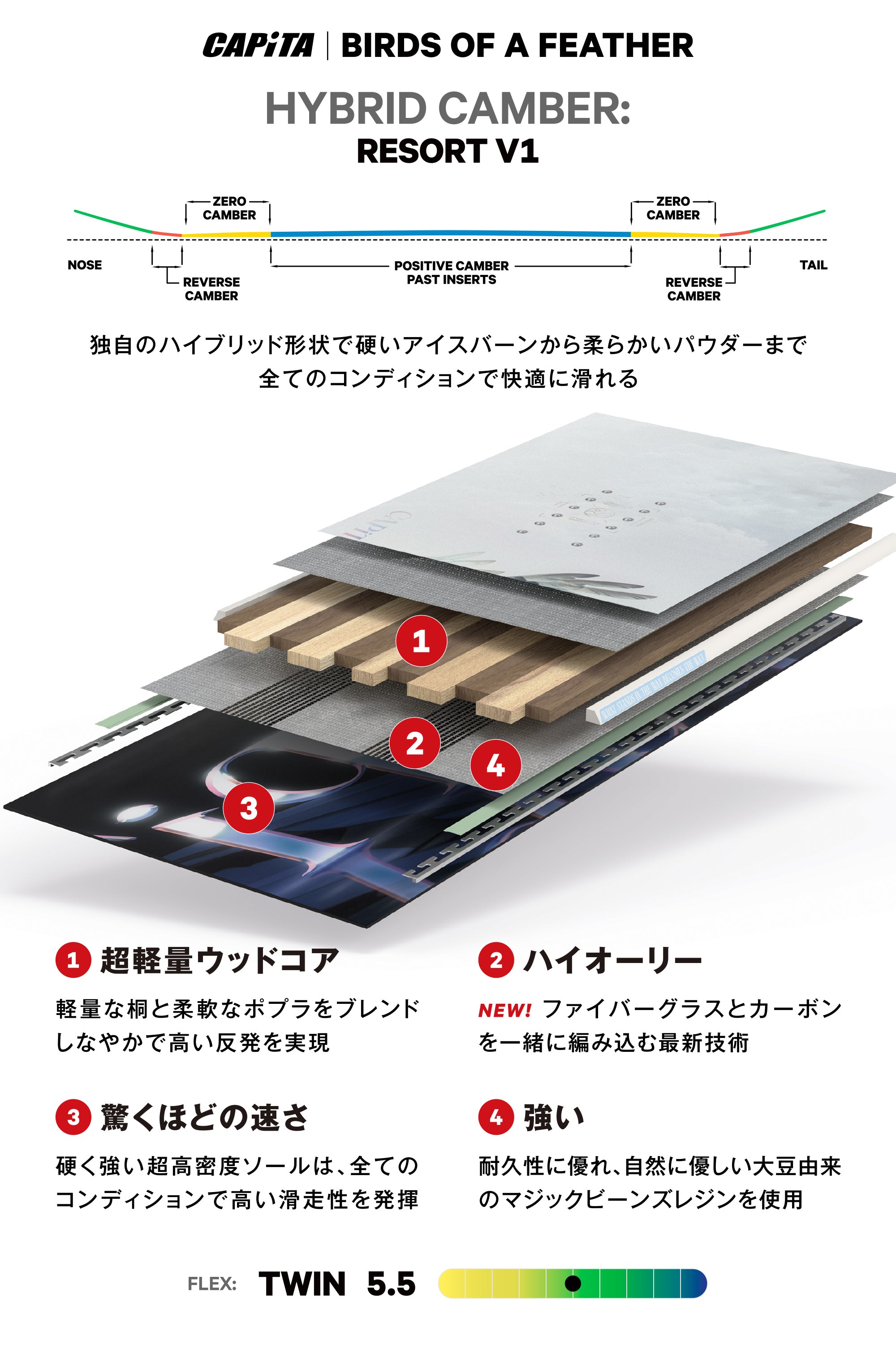 CAPITA キャピタ BIRDS OF A FEATHER 25-26 スノーボード ボード