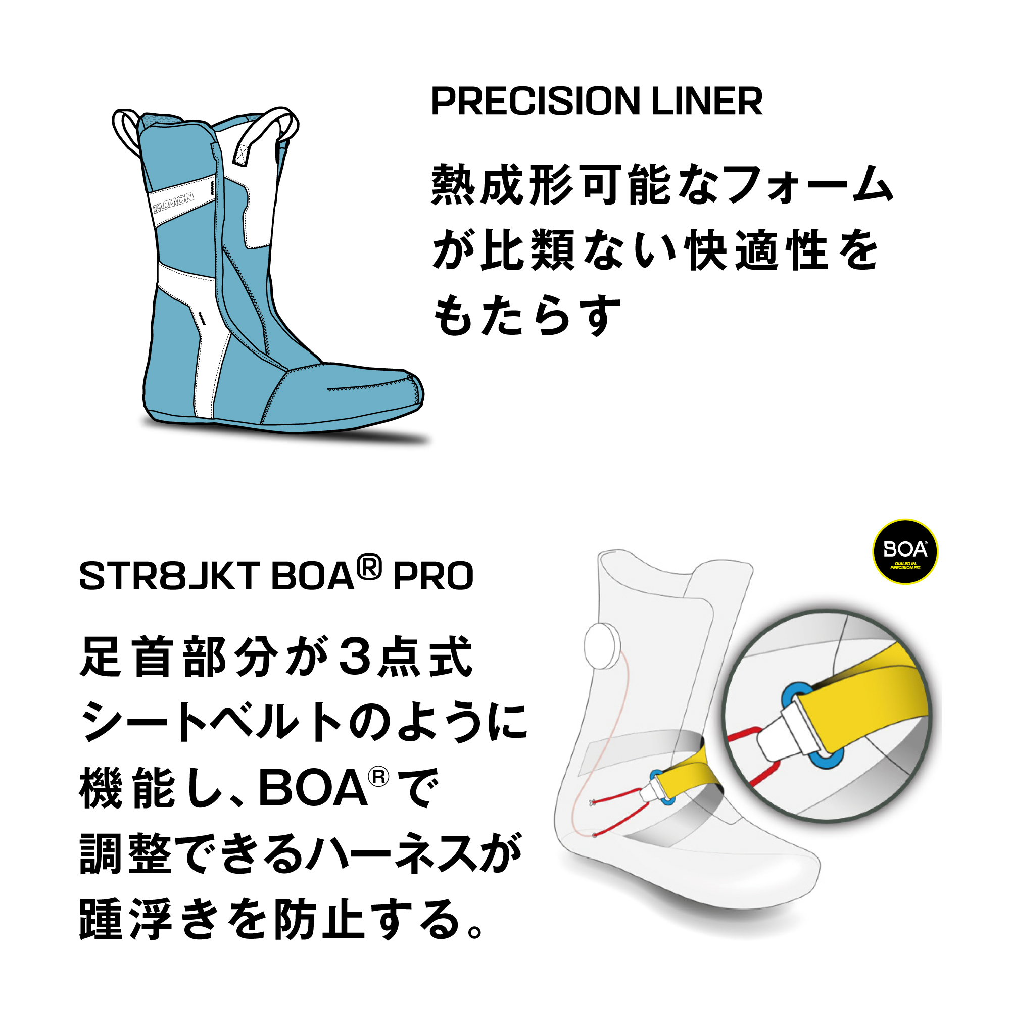 SALOMON ブーツ ECHO LACE SJ BOA Castor Gray/Ebony/Black L49260000 26-27 スノーボードブーツ 日本正規品