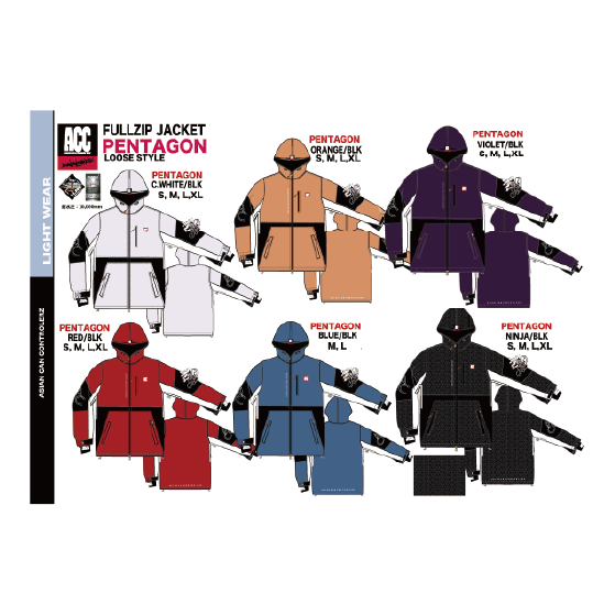 ACC ウェア エーシーシー FULL-ZIP JKT PENTAGON RED/BLK 26-27