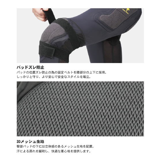 鎧武者 ヨロイムシャ LONG HIP PROTECTOR(TOUGH) BK YM-1816 26-27 日本正規品