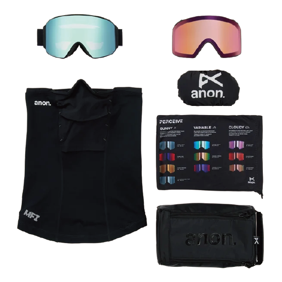 ANON ゴーグル アノン M4 Goggles (Cylindrical) + Bonus Lens + MFI® Face Mask Lb Midnight Gus 203541718X 26-27 スノーボードゴーグル 日本正規品