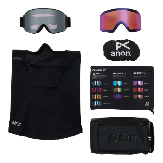 ANON ゴーグル アノン M4 Goggles (Cylindrical) + Bonus Lens + MFI® Face Mask Smoke 2035417Z55 26-27 スノーボードゴーグル 日本正規品