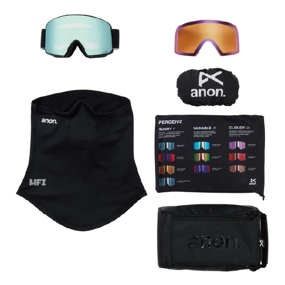 ANON ゴーグル アノン M6 Goggles + Bonus Lens + MFI® Face Mask Black 3054610Z53 26-27 スノーボードゴーグル 日本正規品