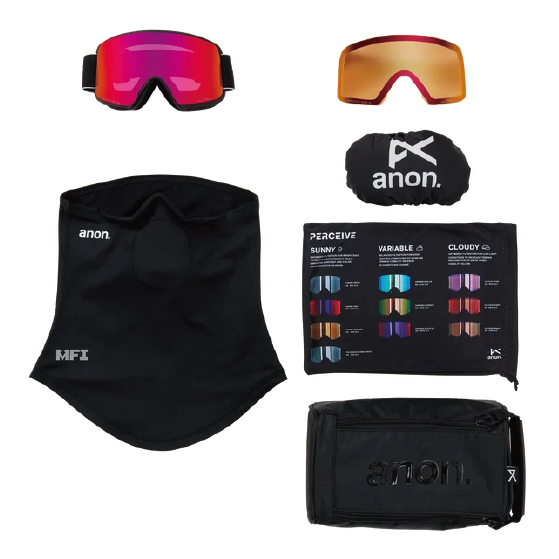 ANON ゴーグル アノン M6S Goggles + Bonus Lens + MFI® Face Mask Black 3054810Z58 26-27 スノーボードゴーグル 日本正規品