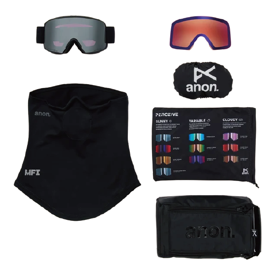 ANON ゴーグル アノン M6S Goggles + Bonus Lens + MFI® Face Mask Smoke 3054810Z55 26-27 スノーボードゴーグル 日本正規品