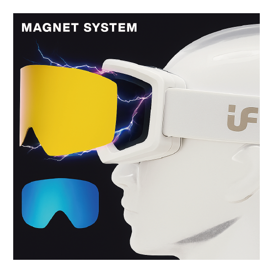 IF アイエフ T5 (1GRAY with ghcier blue REVO) & スペアレンズ 25-26 スノーボード ゴーグル Matte Black