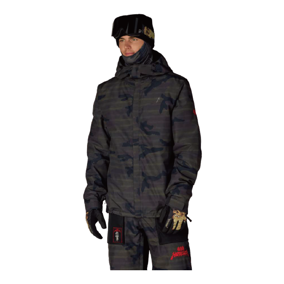 ✨美品✨686 スノーボードウェア ブラック L　黒　迷彩　カモフラ 686 ウェア ロクハチロク MENS METALLICA ONE INSULATED JACKET